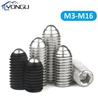 304 Stainless Steel Spring Ball Plunger Grub Point Set Screw Hex Socket Allen Bolts M3 M16