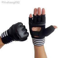 1 Pair MMA Adult Combat Boxing Gloves Half Finger Sanda Taekwondo Fight Sandbag Gloves Boxing Equipment with Long Wrist Support