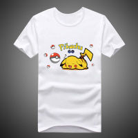 Pikachu PokémonsT-เสื้อสำหรับผู้ชายผู้หญิงแขนสั้นเสื้อยืดฤดูร้อนการ์ตูนเยาวชนเสื้อยืดนักเรียนมัธยมรอบคอหลวมสบายๆด้านบน