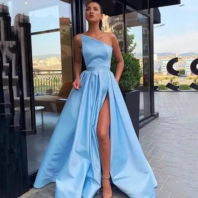 Lace Woman Evening Party Dress Boat Neck Sleeveless Simple Evening Gowns  Long Party Perspective Dresse In Stock Prom Gow  Evening Dresses   AliExpress