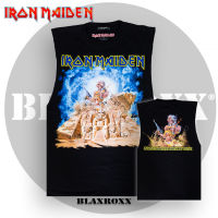 Blaxroxx เสื้อวง ลิขสิทธิ์แท้ Iron Maiden (SL-IRM006) เสื้อยืดคอกลมแขนกุด ผ้า Cotton100