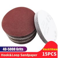 15pcs 6 Inch 150mm Grit 40-5000 Sanding Paper Discs Hook Loop Sandpaper Round Disk Sand Sheet