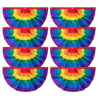 Rainbow Pride Bunting,Rainbow Pride Pleated Fan Flag Banner,LGBTQ,Parade,Celebrate Outdoor Pride Yard Decoration