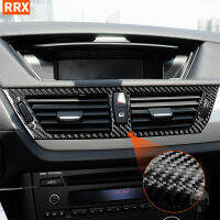 For BMW X1 E84 2013 2014 2015 Center Air-Conditioning Vents Both Sides Real Carbon Fiber Stickers Car Interior Accessories