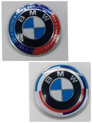 งานอะลูมิเนียมหนา logo BMW logo รุ่นใหม่ ติดหน้ารถ ติดท้ายรถ ด้านหลังเป็นขาเสียบ วงกลม โลโก้ BMW บีเอ็มดับบลิว