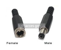 JACK DC POWER PLUG 5.5x2.1mm. MALE / FEMALE ตัวผู้