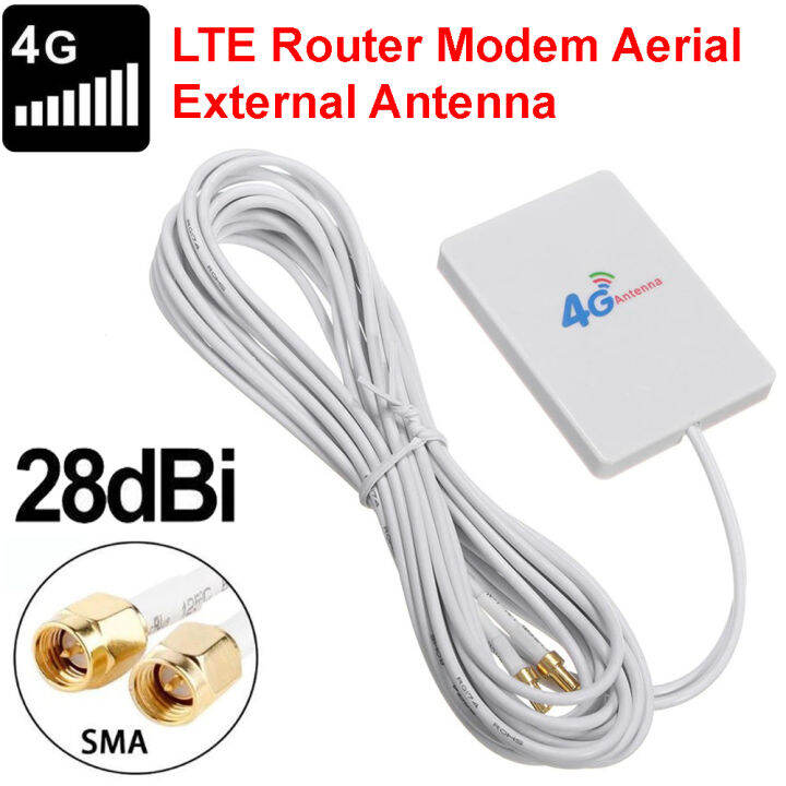 3G4GLTE flat antenna dual interface SMA TS9 CRC9 connector router modem