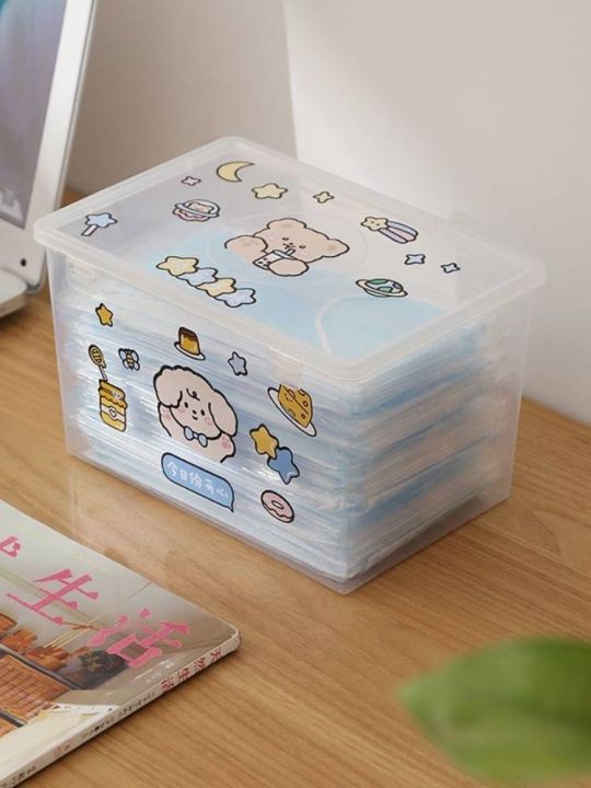 box-for-mouth-and-nose-mask-artifact-transparent-plastic-with-lid-dust-proof-postcard-storage-cabinet-entrance