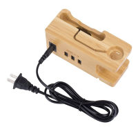 3 in 1 Mobile Phone Charger+Wood Holder Universal 3 Port USB Charging Dock Stand Charging For Watch for For Samsung