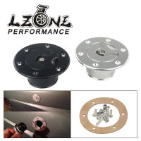 LZONE - Aluminum Billet Fuel Cell Fuel Surge Tank Cap Flush Mount 6 bolt Mirror Polished Opening ID 35.5mm Non-Vented