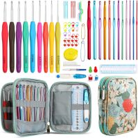 ❆ Crochet Hook Set Soft Handle Crochet Knitting Needles Kit with Beautiful Case Holders Weave Yarn Kits for Beginners Crochet