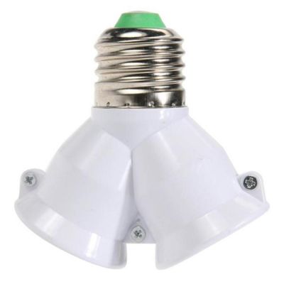 【YF】☍  Screw E27 Led Base 2 In 1 Splitter Socket Bulb Holder To 2-e27 Contact Lamp