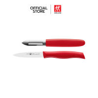 ZWILLING ชุดมีดสแตนเลสสตีล 2 ชิ้น รุ่น TWIN GRIP สีเงิน ด้ามสีแดง N38634000