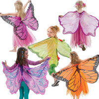 สีสันปีกผีเสื้อคอสเพลย์เครื่องแต่งกายเด็กวัยหัดเดินแต่งตัว Fairy Wing สำหรับเด็กผู้หญิง Angel Spirit Wing Birthday Party Decorations