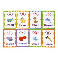 French ABC Words Flashcards Alphabet Letter Kids Montessori Learning Cards Early Educational Toddler Preschool Toys For Children Flash Cards