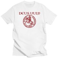 【New】Deus Vult Crusader Knights Templar T เสื้อฝ้ายขนาดใหญ่ Crewneck Custom เสื้อแขนสั้นเสื้อ Homme