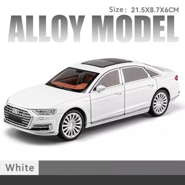 New  1:24 Simulation A8 Alloy Car Model Sound And Light Pull Back Toy Car Metal Luxury Car Toy Boy Collection Decoration Gift