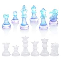 18Pcs Chess Board Silicone Resin Mold Set with Chess Pieces Checkers Molds for Family Party Game DIY Crafts Making Board Game