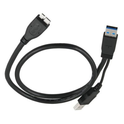 【Cod】 Huilopker MALL ที่มีคุณภาพสูง Dual USB 3.0ชายกับ B Y สีดำสำหรับสายเคเบิลข้อมูลพลังงานฮาร์ดดิสก์มือถือ