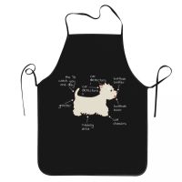 Unisex Westie Dog Anatomy Kitchen Chef Cooking Baking Apron Men Women West Highland White Terrier Tablier Cuisine for Painting