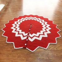 Christmas Tree Skirt Knitted Floor Carpet Red White Christmas Mat Xmas Tree Skirt Noel Apron Christmas Decoration For Home