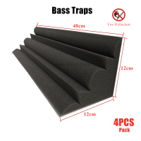 4Pack 12 x 12 x 48 cm Bass Traps Acoustic Soundproof Foam Flame Retardant Sound Absorption Studio Corner Foam High Density