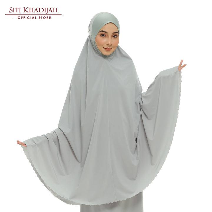 Siti Khadijah Telekung Harmony Flair Aria in Soft Teal | Lazada