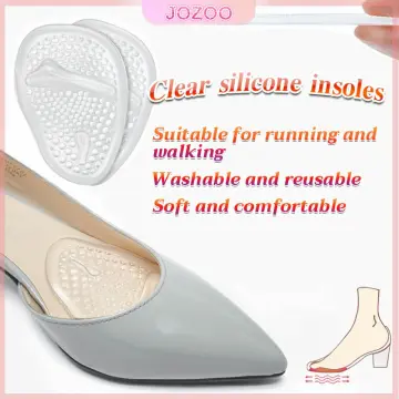 Lady Super High Heel Gel Pads, Non Slip, Transparent Forefoot Shoe Cushions  – Self Sticking, Washable