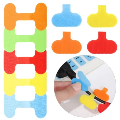 Colorful Cord Protector Adhesive Writable Wire Labels Cord Identification Nylon Cable Labels Electrical Cables Organize