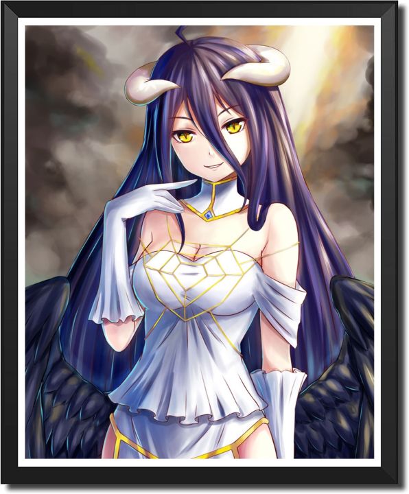 set-of-6-pieces-sexy-albedo-overlord-aniz-anime-art-collection-canvas-paper-artwork-poster8-x-10-inchesno-frameset-of-6