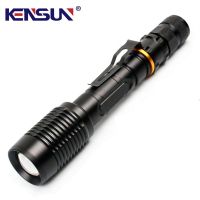 Strong Light LED Flashlight Powerful T6 Torch Self-defense Rotating Zoom Patrol Lamp Waterproof Outdoor Bright Pen Clip Lantern Rechargeable  Flashlig