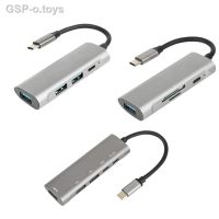 คอส▫Liga De Alumínio Tipo C Hub USB3.0/2.0 Portas Com Leitor Carregamento Rápido PD60w Para แล็ปท็อปและแท็บเล็ต Telefone