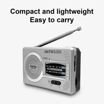 Full Band Radio FM AM SW World Band Mini Radio with LED Display Buckle  Support TF Card Headphone Jack Universal Radio Receiver