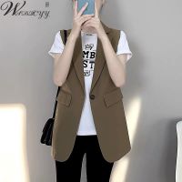 【HOT】✣ Korean Blazer 2023 Fashion Sleeveless Coat All-Match Ladies Office Wear Outwear S-2XL