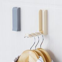 Creative Foldable Door Rear Hook Household Invisible Clothes Hook Coat Hook Plastic Wall Hanging Hanger Adhesive Hook