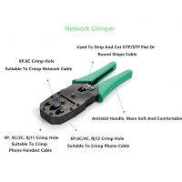 ( Cod ) ชุดอุปกรณ์คีมหนีบสาย Lan Crimper Rj11 12 ชิ้น / ชุด