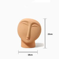 VILEAD Ceramic Head Shape Face Vase Nordic Dried Flower Art Pots Modern Home Decoration Planter for Flowers Interior Decorative