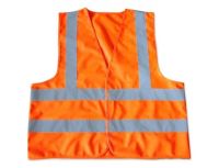 เสื้อจราจรผ้าแฟบริค รุ่น OR-6666AF สีส้ม แถบสีเงิน YAMADA Fabric Safety Vest OR-6666AF Orange Color (Silver tape) YAMADA