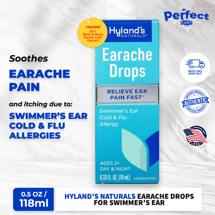 Ear Drops for Swimmers Ear, Hyland's Earache Drops for clogged ears 0.5