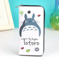 Totoro กระเป๋าเงินหนังแบบมีซิปสำหรับเด็กชายและหญิง,ใหม่กระเป๋าสตางค์หนังมีช่องใส่ของหลายช่องแบบลำลองลายการ์ตูน