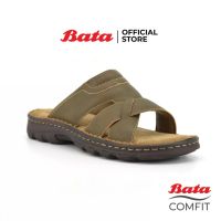 Bata MENS COMFIT รองเท้าแตะ รองเท้าเพื่อสุขภาพ ชายแบบสวม สีน้ำตาล รหัส 8614162 Mensandal Fashion SUMMER