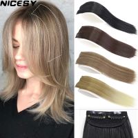 Synthetic Hair Invisible Seamless Clip In Extension Increase Top Side Cover Hairpiece Piece