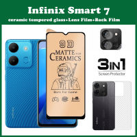 (3 In 1) Infinix Smart 7 6ป้องกันหน้าจอกระจกเซรามิค + ฟิล์มกล้อง + ฟิล์มด้านหลัง