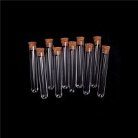 10pcs/lot 12x75mm Plastic Test Tube With Cork 6 inch 20ml Clear Lab Experiment Favor Gift Tube Refillable Bottle