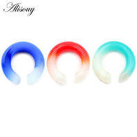 Alisouy 1Pc C รูปร่างวงกลมรอบ Gradient แก้วหูน้ำหนัก Expander Stretcher Plug อุโมงค์ Gauge ต่างหูเจาะเครื่องประดับ