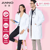 ANNO White Doctor Coat Unisex Lab Uniforms Dentistry Clinic โดยรวม Pharmacy Chemistry Gown 65 โพลีเอสเตอร์35 Cotton