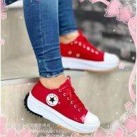 COD DSFGREYTRUYTU 22 Canvas Shoes Womens Five-Star Heightening Lace-Up Student