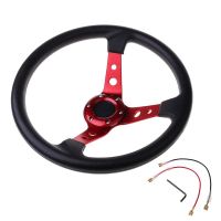 Car Modification Sport Steering Wheel Universal 14 inch/350MM PVC Leather Auto Racing Steering Wheels Furniture Protectors  Replacement Parts