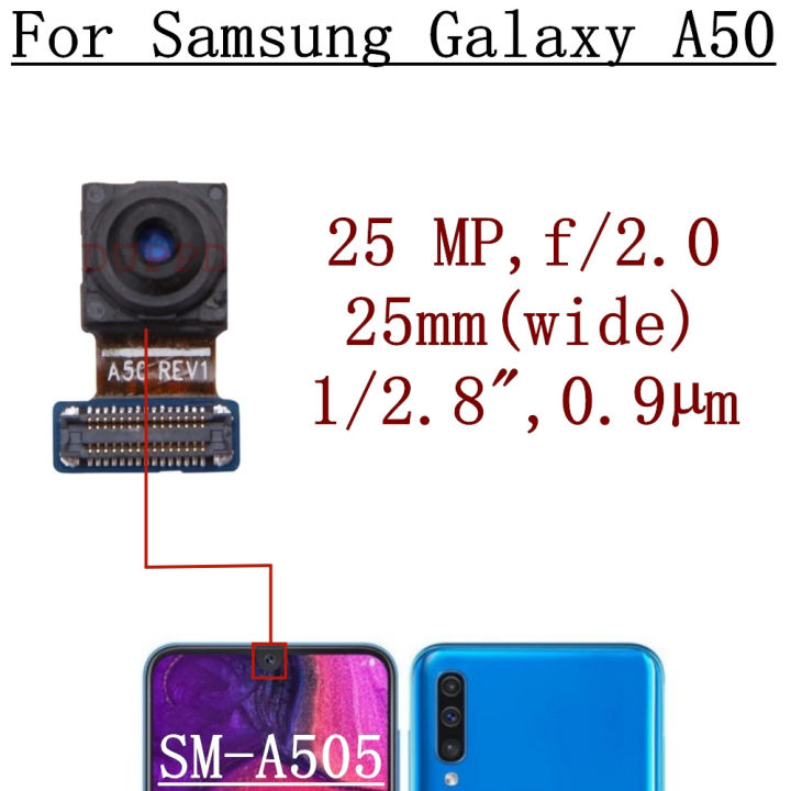 kamera-depan-untuk-a30-a40-a50-a60-a70-samsung-galaxy-a20แบบ-asal-หน้าผาก-a10เซลฟี่-kecil-menghadapi-modul-kamera-flex-bahagian-kabel