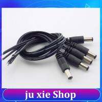 JuXie store 5pcs 2.1*5.5mm 12V DC Male Connectors Plug Power Supply Extension Cable Cord CCTV Camera LED Strip Light